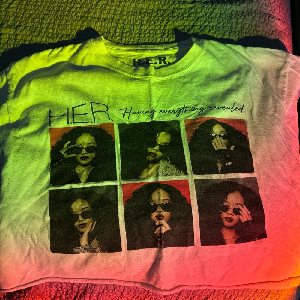 White H.E.R crop top